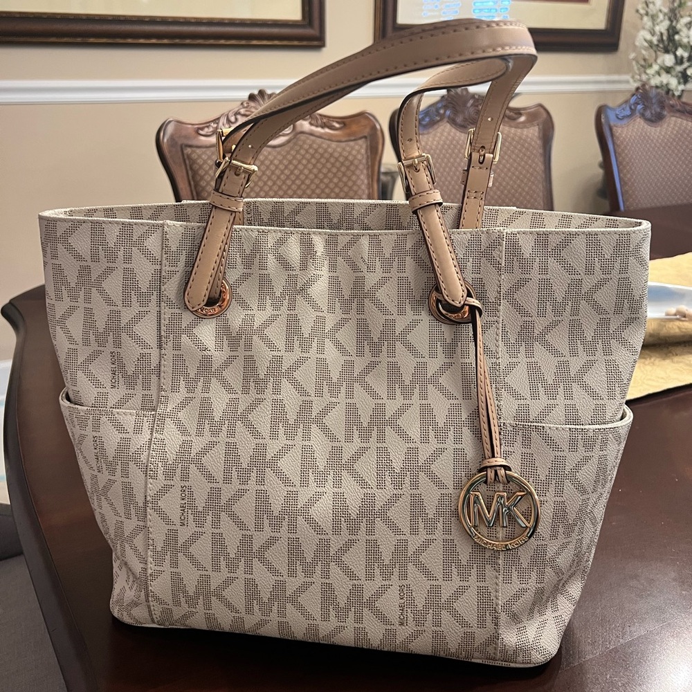 Michael Kors Monogram Leather Tote